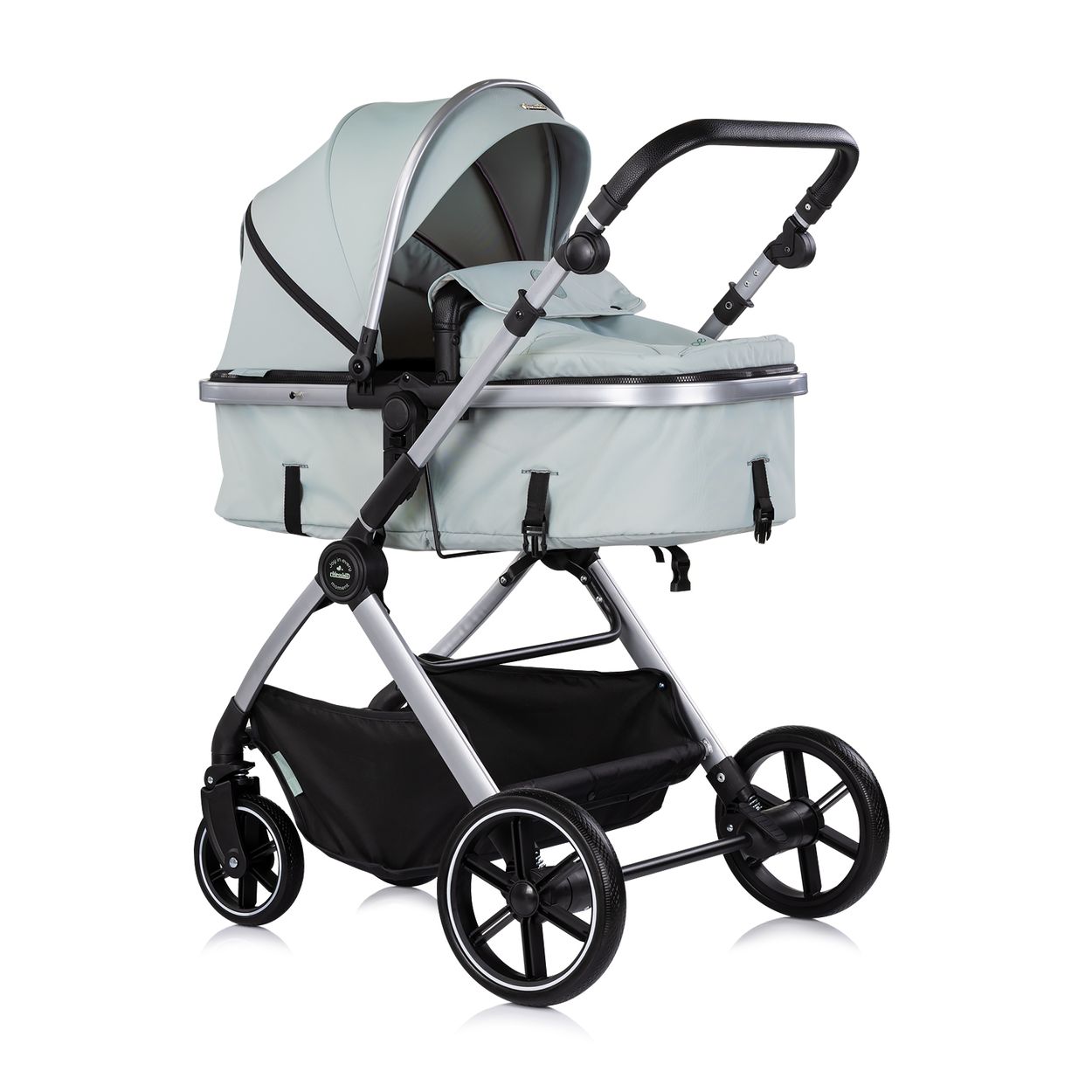Chipolino Kombikinderwagen Pearl 2 in 1 umbaubar Rucksack Fu&szlig;sack Korb Federung gr&uuml;n - Bild 1