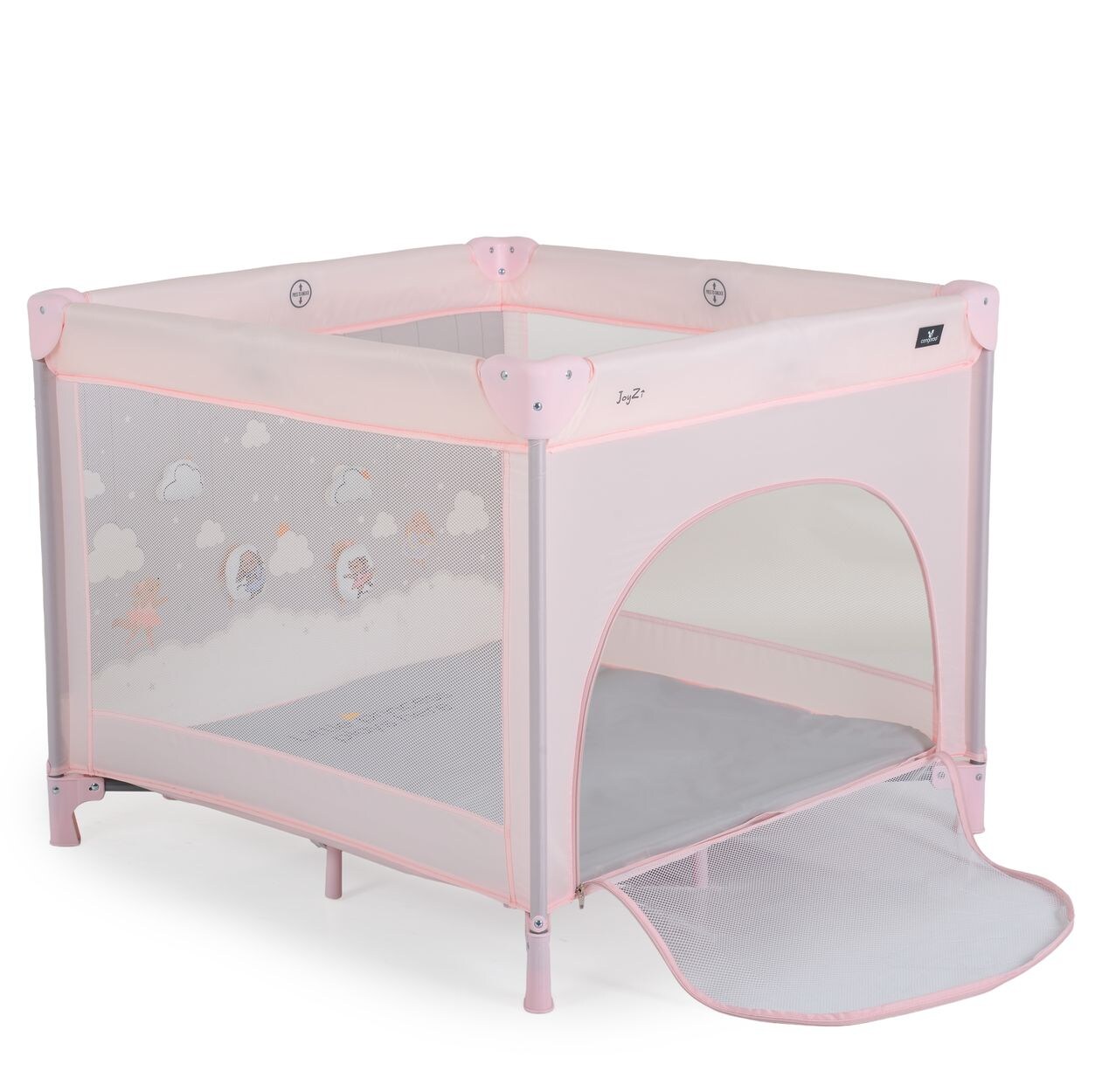 Cangaroo Laufstall Joyzi Matratze Reisebett faltbar Tasche vier Plüschfiguren rosa