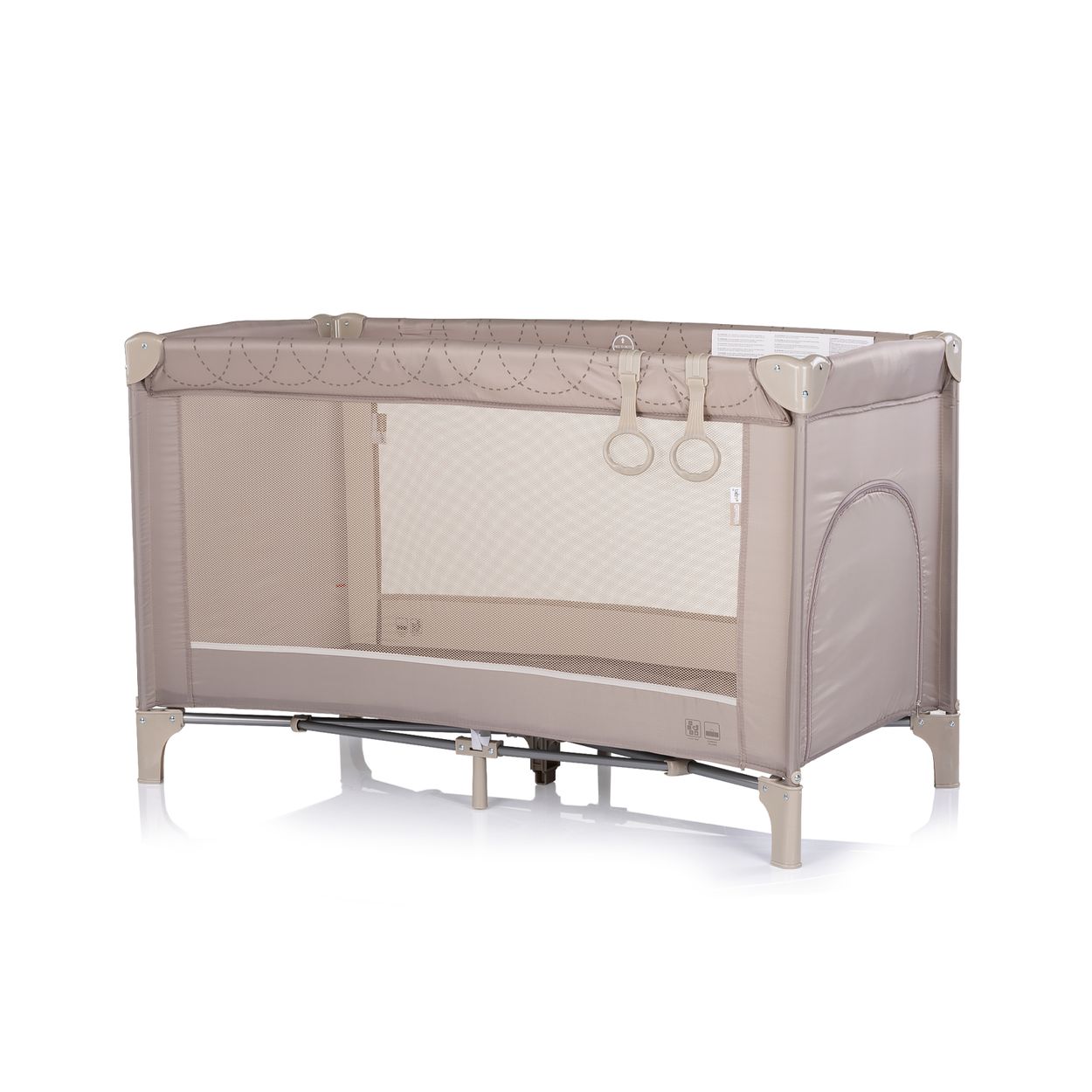 Chipolino Reisebett Capri, seitlicher Eingang, Tragetasche, gro&szlig;e Seitentasche braun gemustert - Bild 1