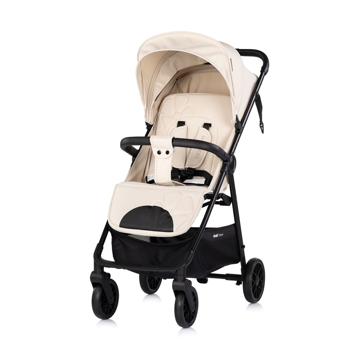 Chipolino Kinderwagen Blossom Sto&szlig;d&auml;mpfer verstellbare R&uuml;ckenlehne Korb bis 22kg beige - Bild 1