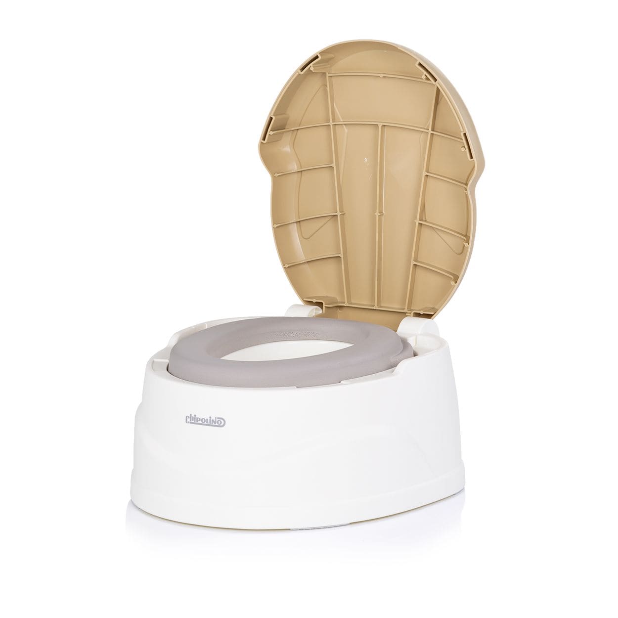 Chipolino T&ouml;pfchen 2 in 1 Step 2 Hocker Sitz Innenbeh&auml;lter Spritzschutz Deckel beige - Bild 1