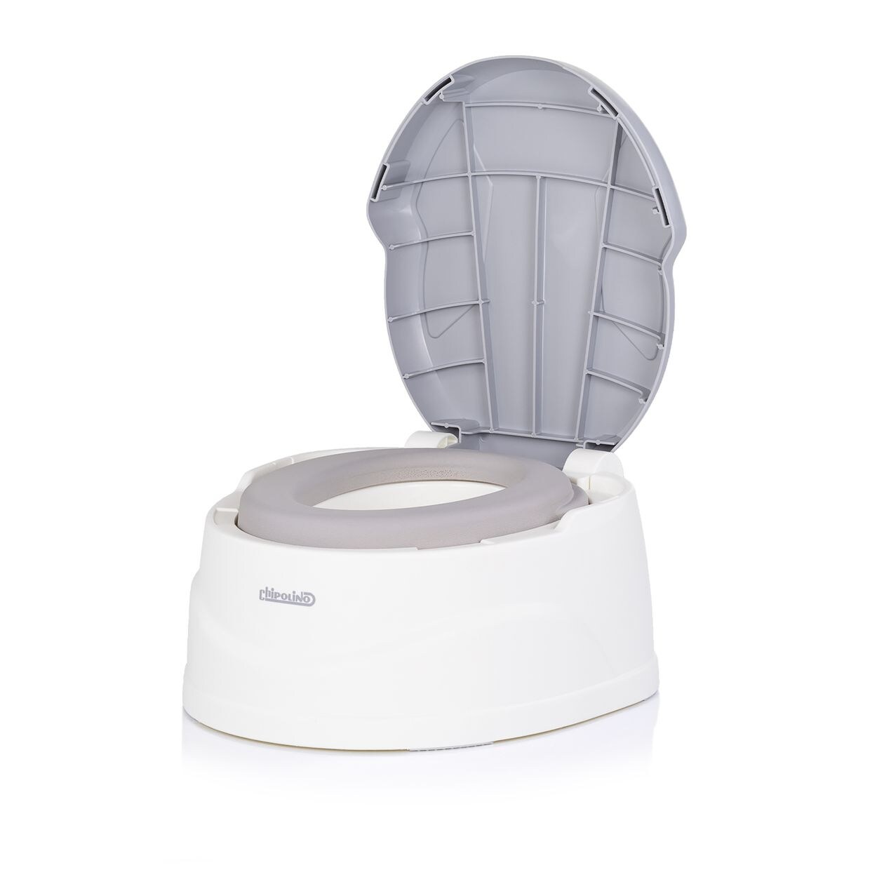 Chipolino Töpfchen 2 in 1 Step 2 Hocker Sitz Innenbehälter Spritzschutz Deckel grau