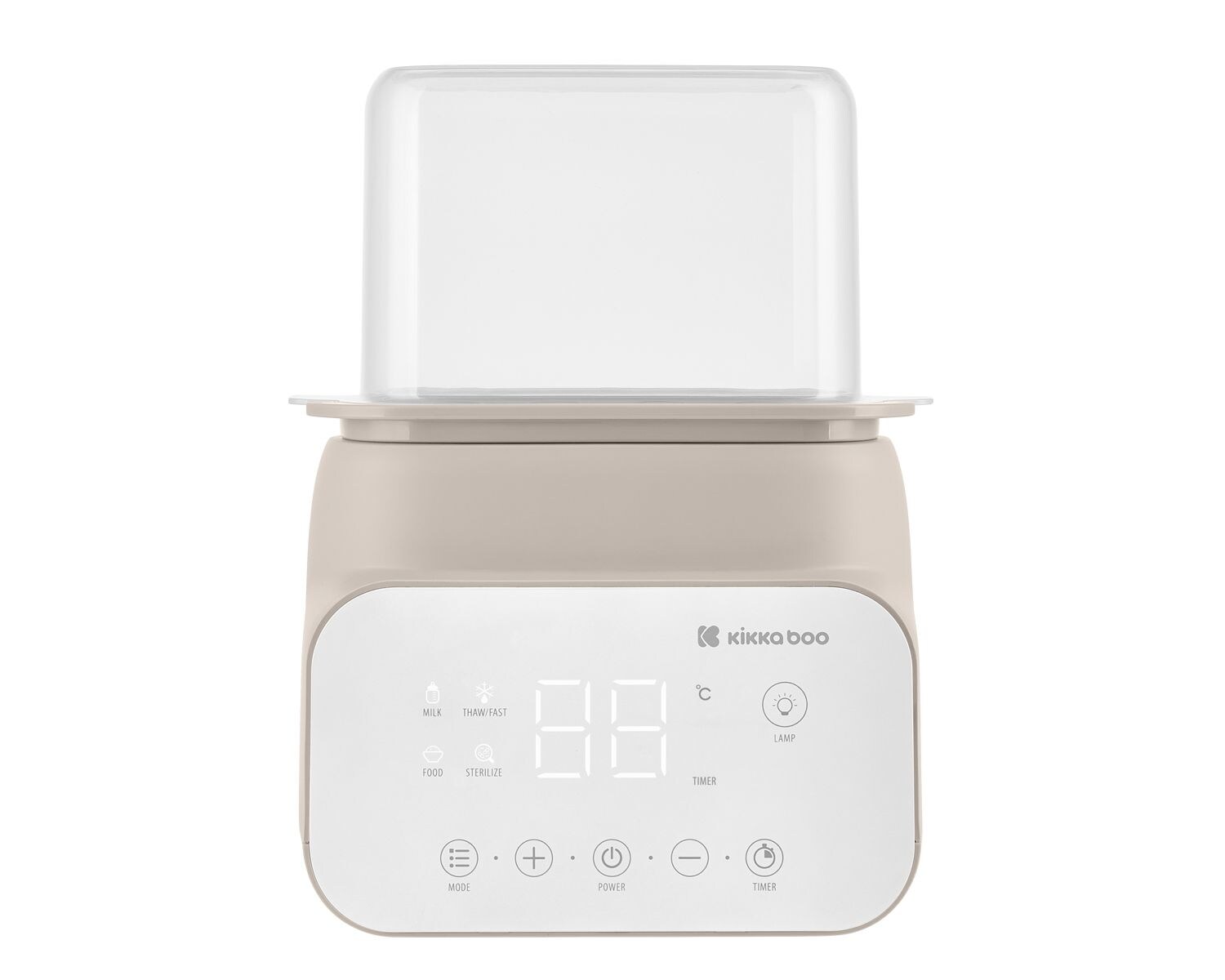 Kikkaboo Doppelflaschenwärmer Handy 4 in 1 Erwärmen Sterilisieren Nachtlicht beige