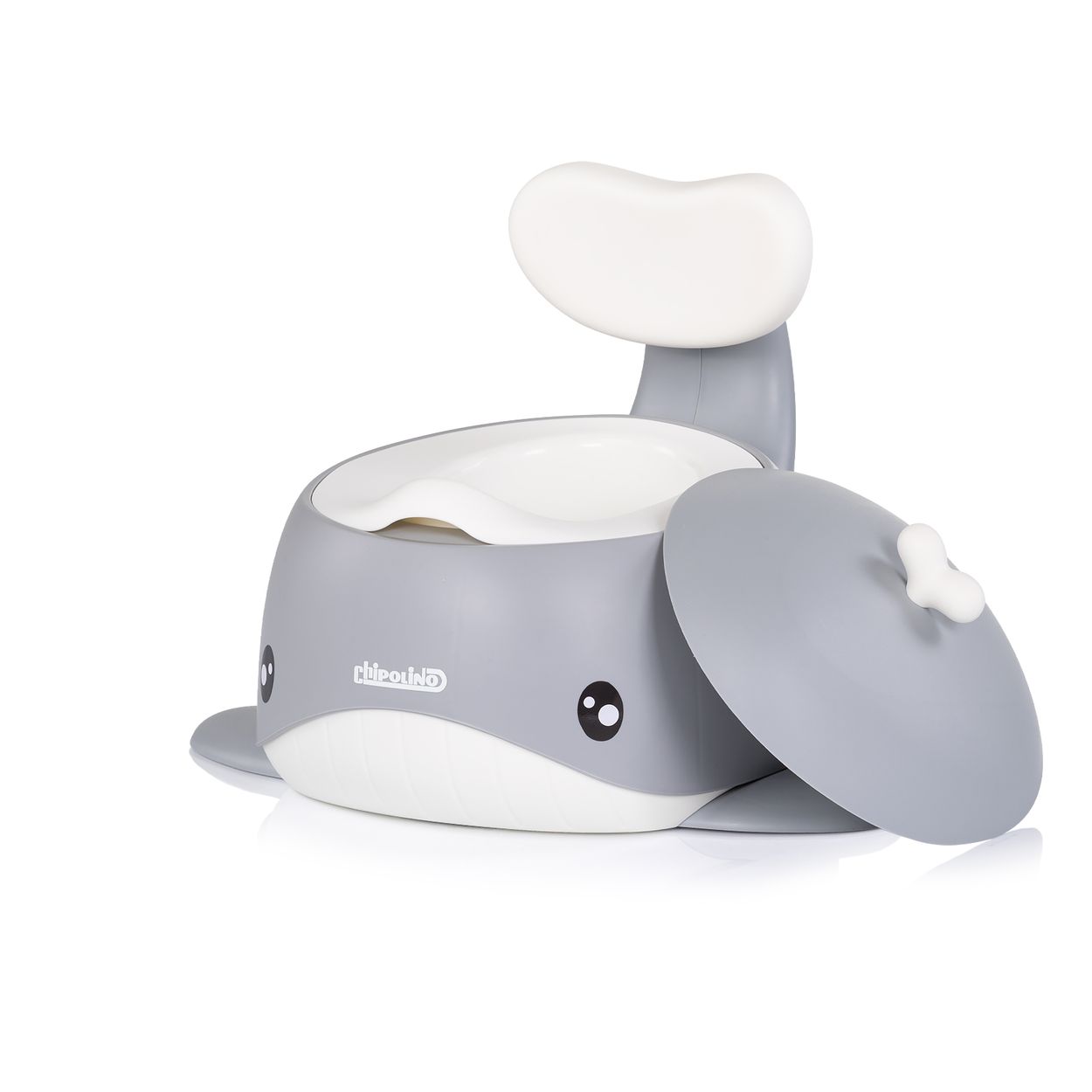 Chipolino T&ouml;pfchen Wal Innenbeh&auml;lter Toilettentrainer Deckel R&uuml;ckenlehne 15 kg grau - Bild 1