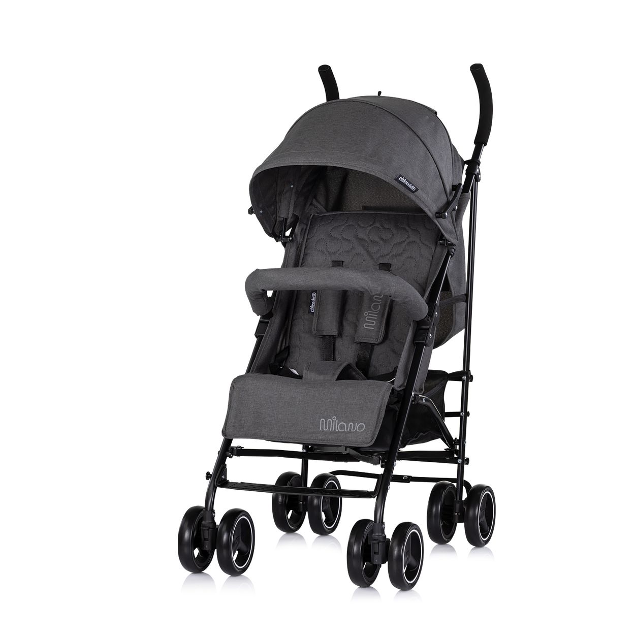 Chipolino Kinderwagen Milano Buggy bis 22 kg, R&uuml;ckenlehne verstellbar, faltbar grau dunkelgrau - Bild 1