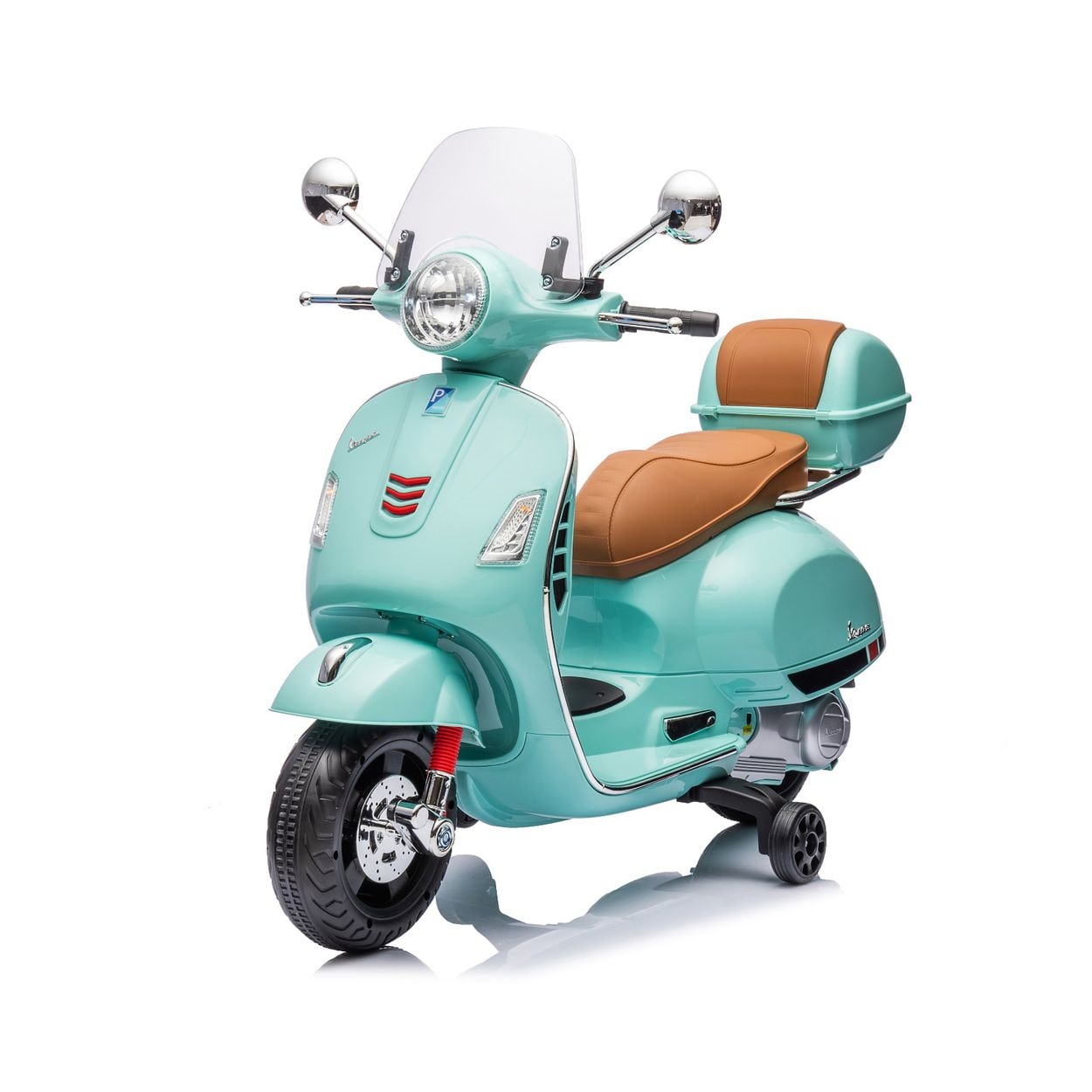 Chipolino Kindermotorrad Vespa GTS Super Heckstaufach Musik MP3 Licht 2-3 km/h gr&uuml;n - Bild 1