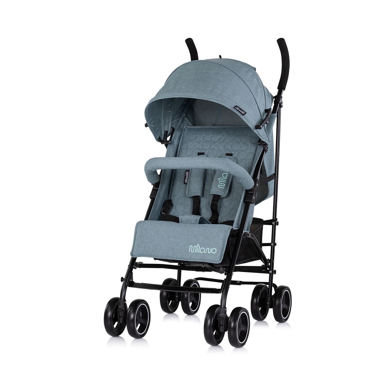 Chipolino Kinderwagen Milano Buggy bis 22 kg, Rückenlehne verstellbar, faltbar grau/grün