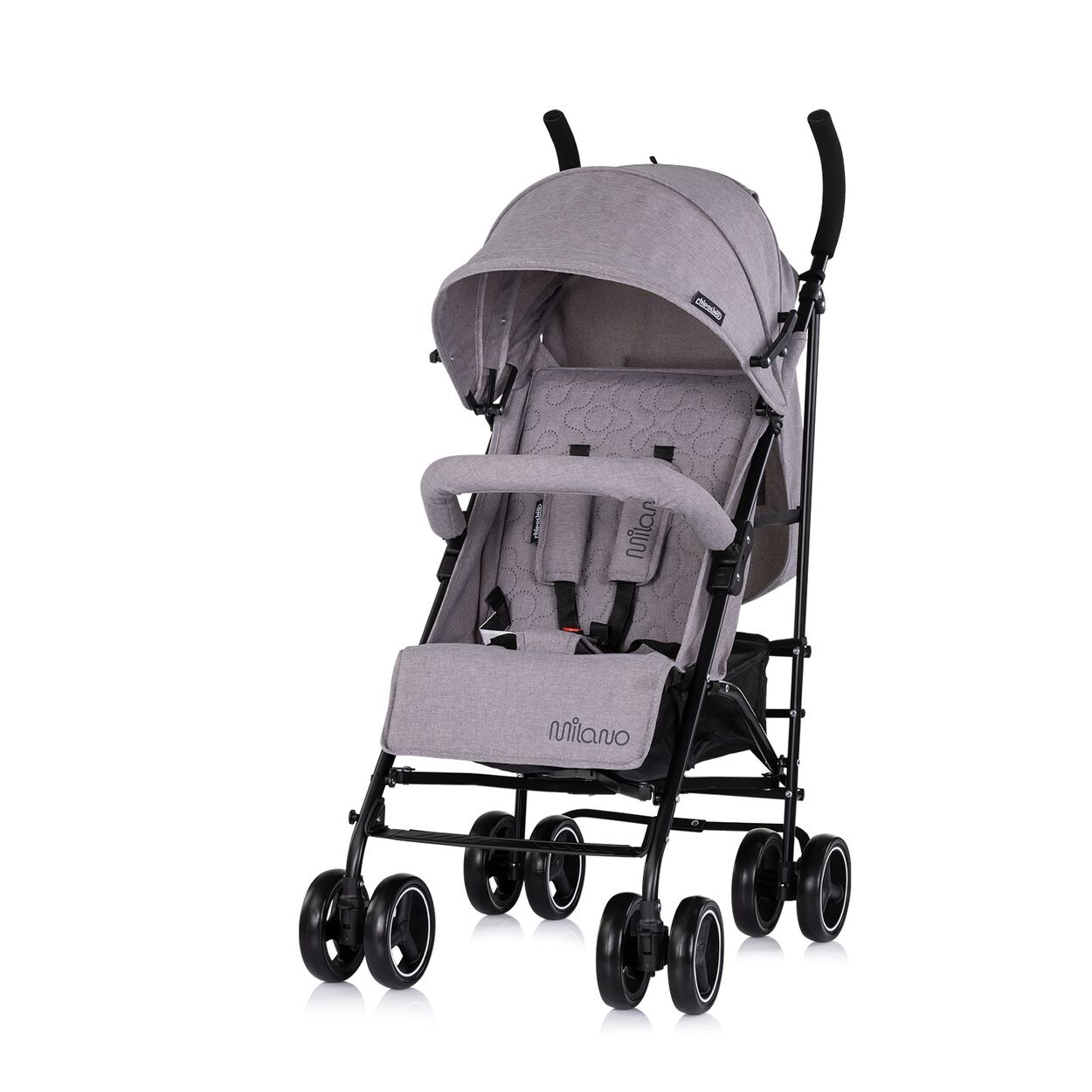 Chipolino Kinderwagen Milano Buggy bis 22 kg, Rückenlehne verstellbar, faltbar grau/schwarz