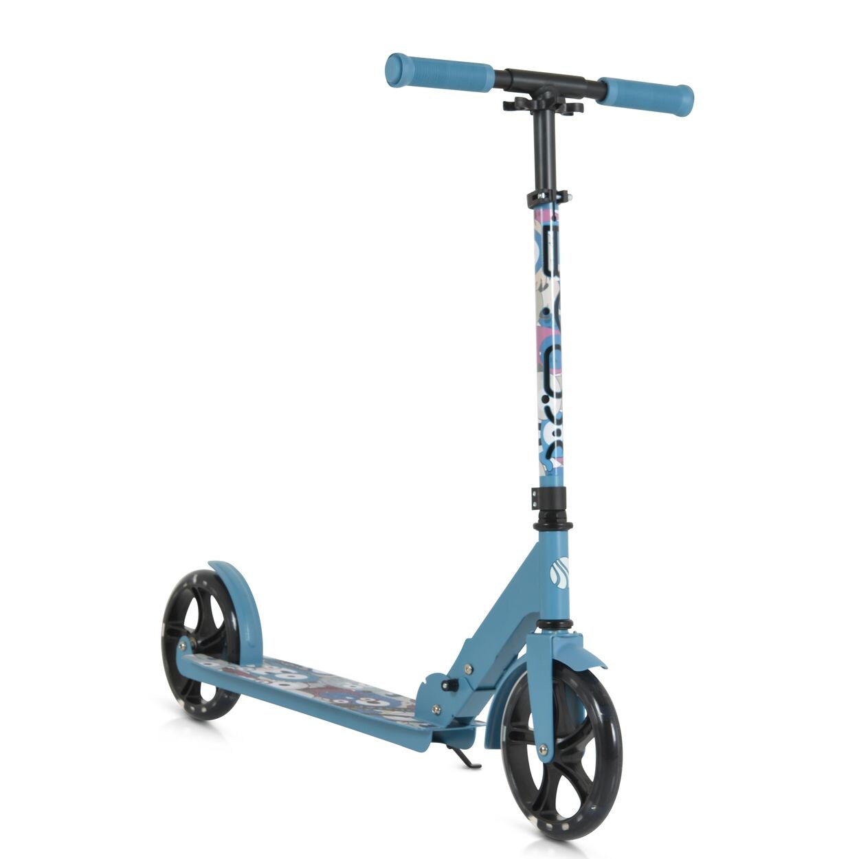Byox Kinderroller Monster klappbar PU-Räder LED ABEC-7 Ständer bis 100 kg blau