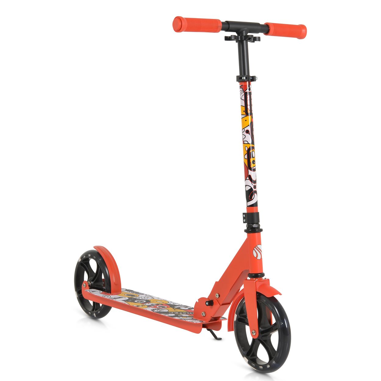 Byox Kinderroller Monster klappbar PU-R&auml;der LED ABEC-7 St&auml;nder bis 100 kg rot - Bild 1