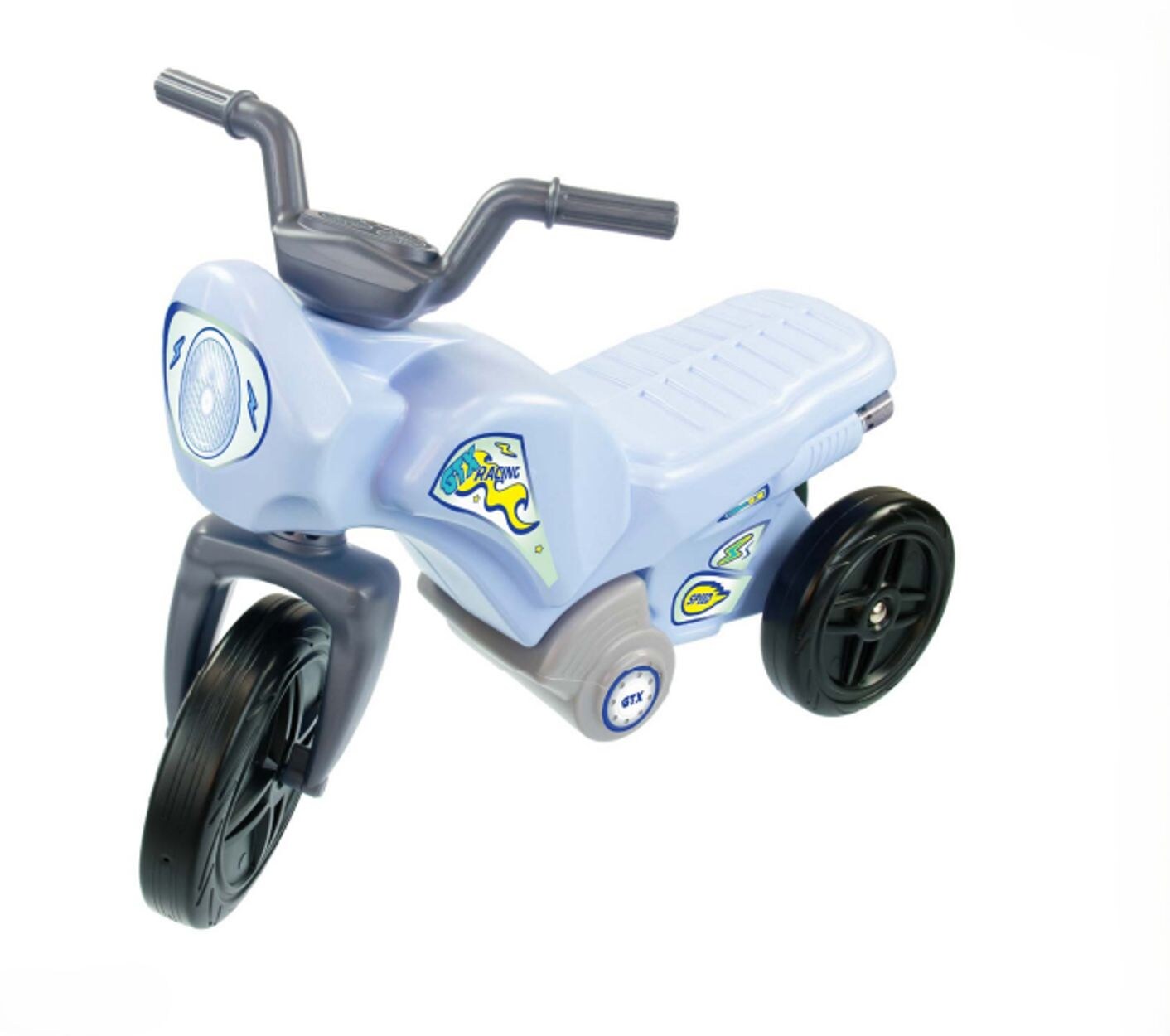 Mochtoys Kinderrutschfahrzeug Motrorrad 10199, Kunststoffreifen, drei Räder blau