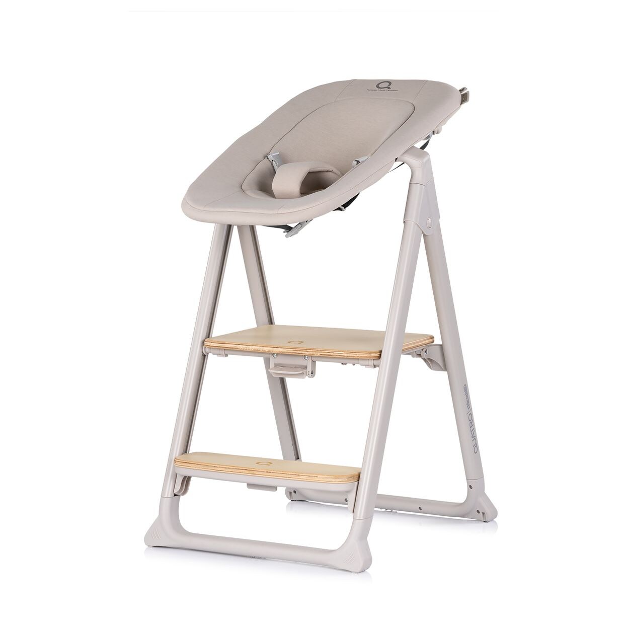 Chipolino Hochstuhl Quatro 4in1 Babywippe Lernturm Kinderstuhl Tablett Fußstütze beige