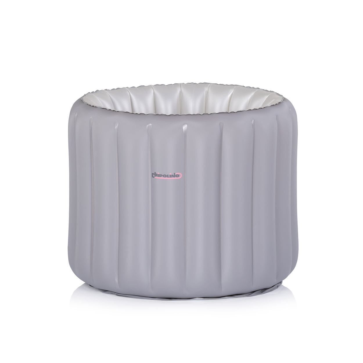 Chipolino, Babybadewanne Bubble Nest aufblasbar, rund, Sitz, Pumpe, Badehilfe grau - Bild 1
