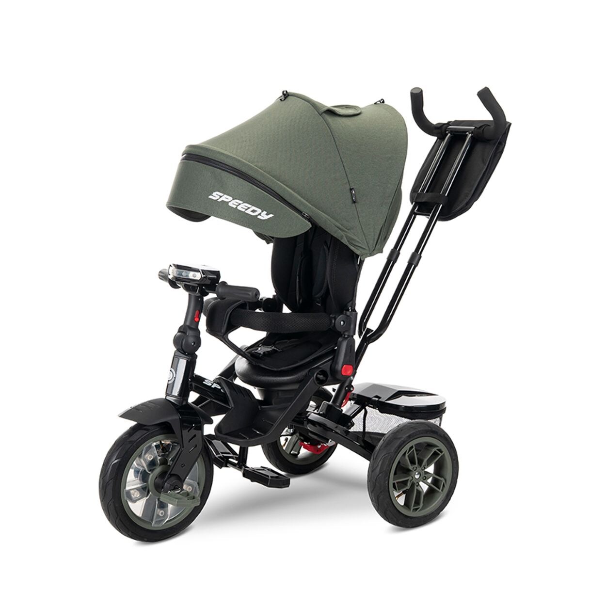 Lorelli Tricycle Speedy, Luftreifen, drehbarer Sitz, Musik, Licht, Schubstange grün