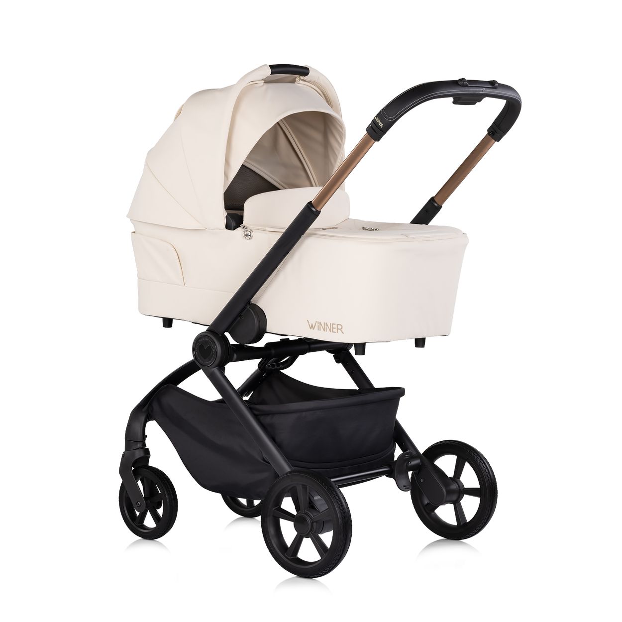 Chipolino Kombikinderwagen Winner 2 in 1 Babywanne klappbar Fu&szlig;abdeckung Korb creme - Bild 1