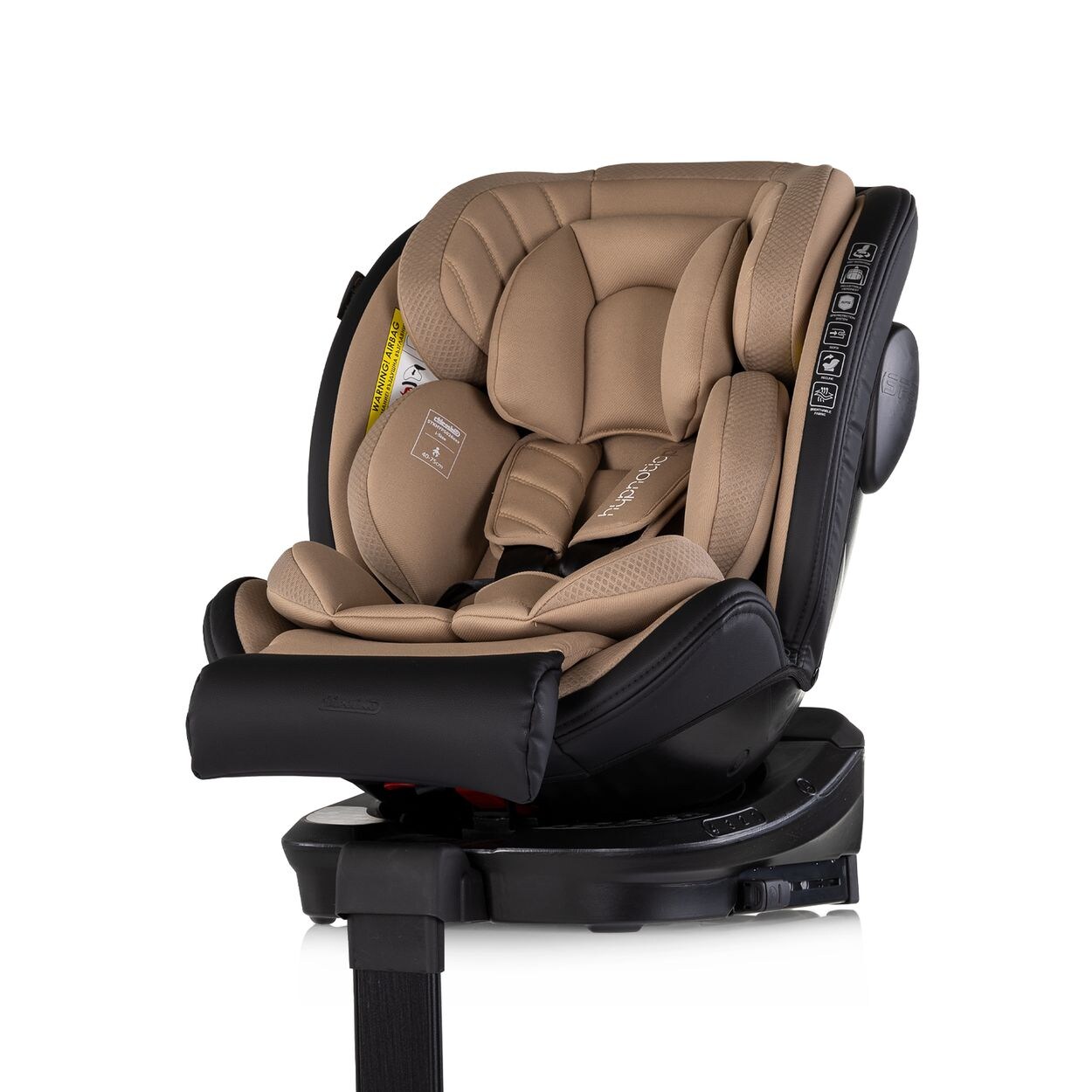 Chipolino Kindersitz Hypnotic Plus i-Size (40-150cm) Stützfuß Isofix Kopfstütze beige