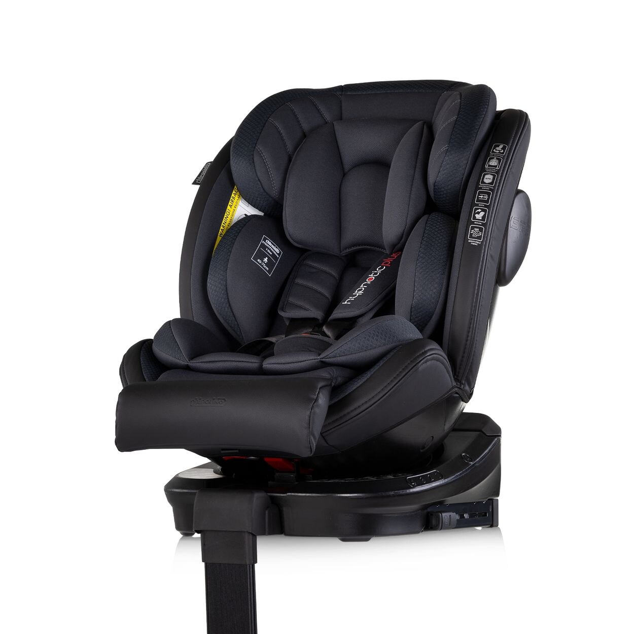 Chipolino Kindersitz Hypnotic Plus i-Size (40-150cm) Stützfuß Isofix Kopfstütze schwarz