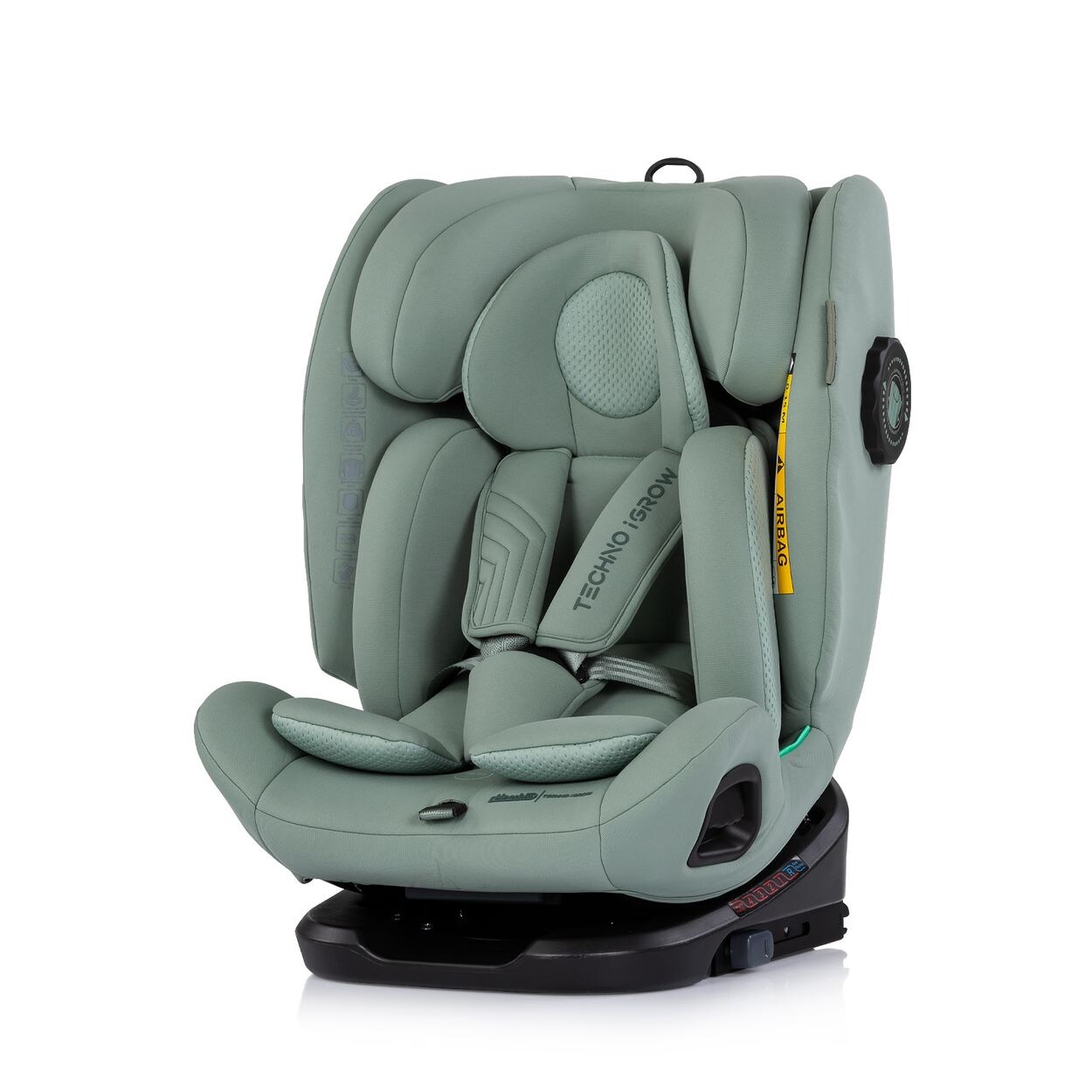 Chipolino Kindersitz Techno iGROW i-Size (40-150cm) Isofix Top Tether Kopfstütze grün