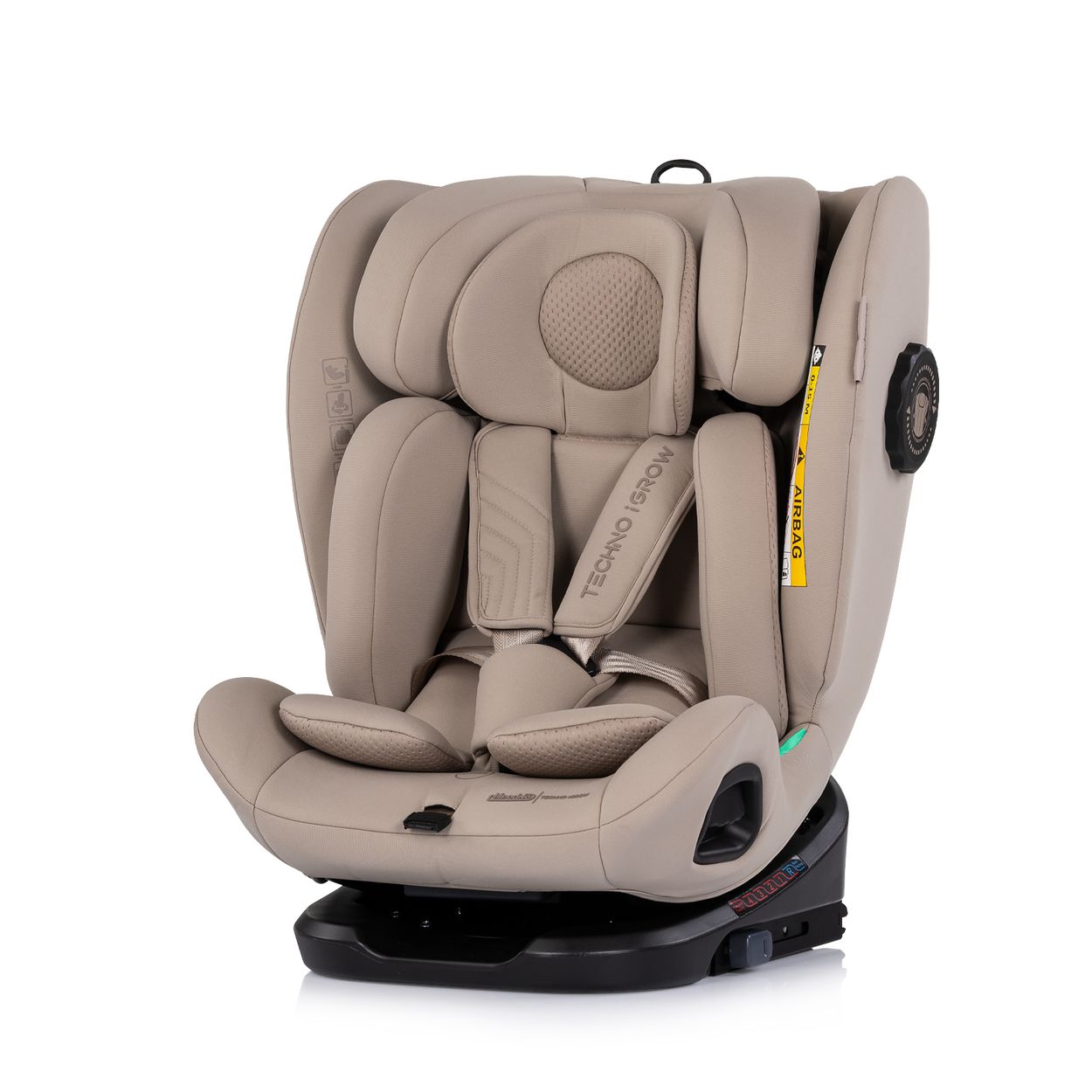 Chipolino Kindersitz Techno iGROW i-Size (40-150cm) Isofix Top Tether Kopfst&uuml;tze beige - Bild 1