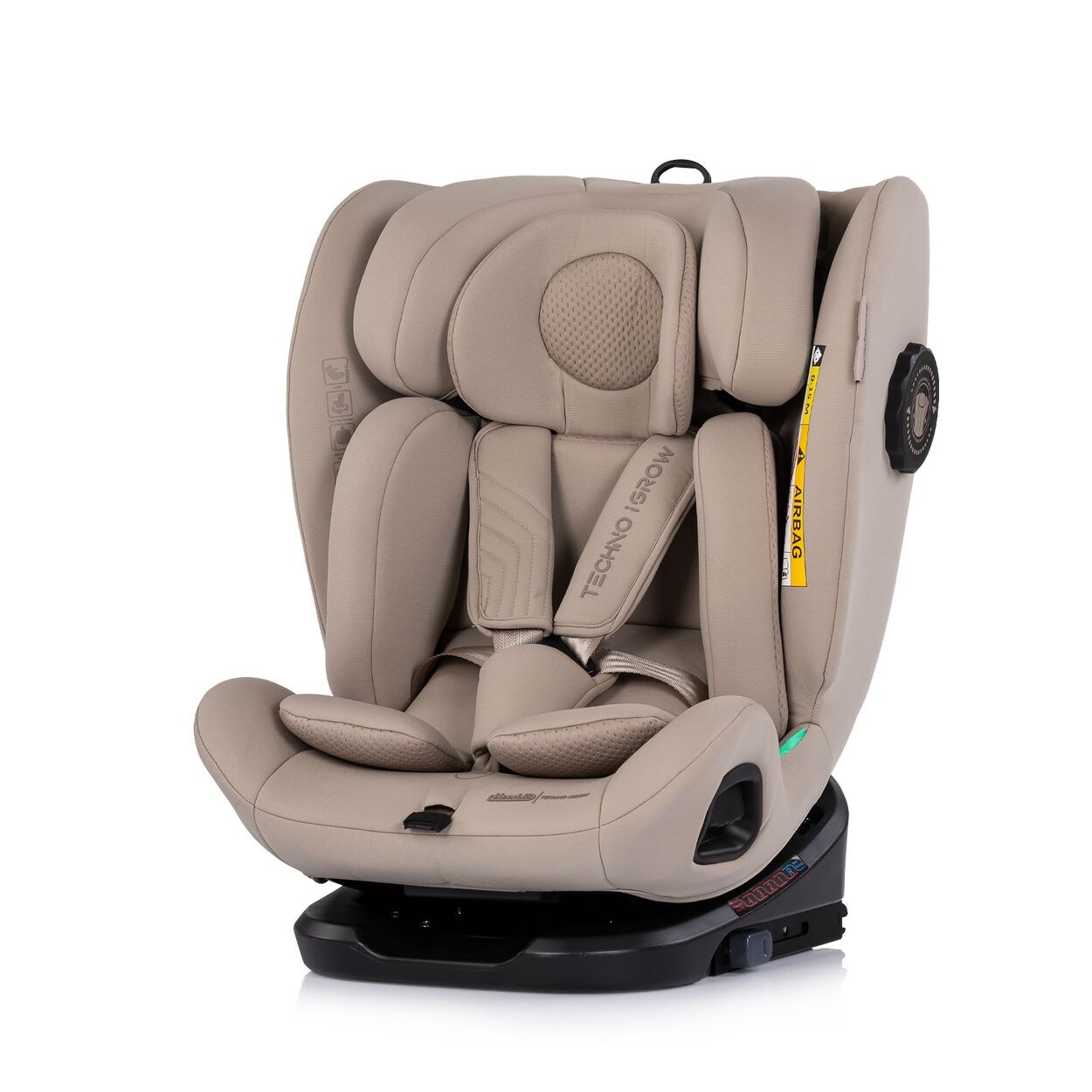 Chipolino Kindersitz Techno iGROW i-Size (40-150cm) Isofix Top Tether Kopfstütze beige