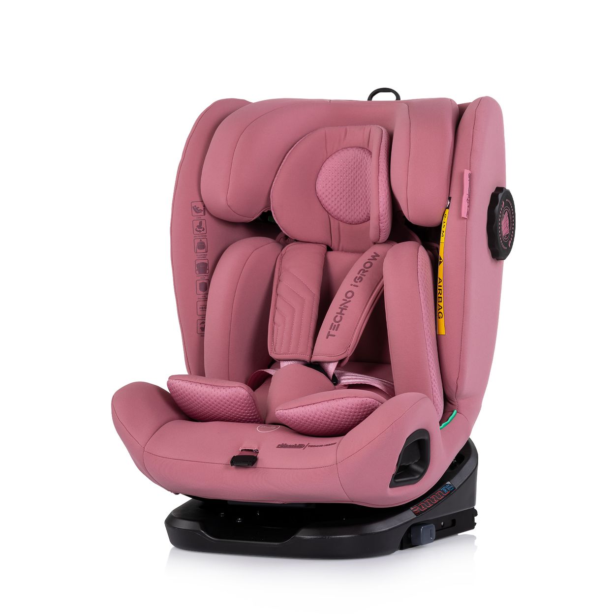 Chipolino Kindersitz Techno iGROW i-Size (40-150cm) Isofix Top Tether Kopfst&uuml;tze rosa - Bild 1