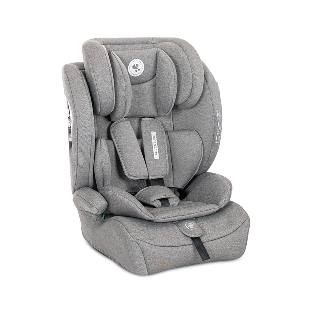 Lorelli Kindersitz i-Size Adventure (76-150 cm) Kopfst&uuml;tze verstellbar bis 36 kg dunkelgrau - Bild 1