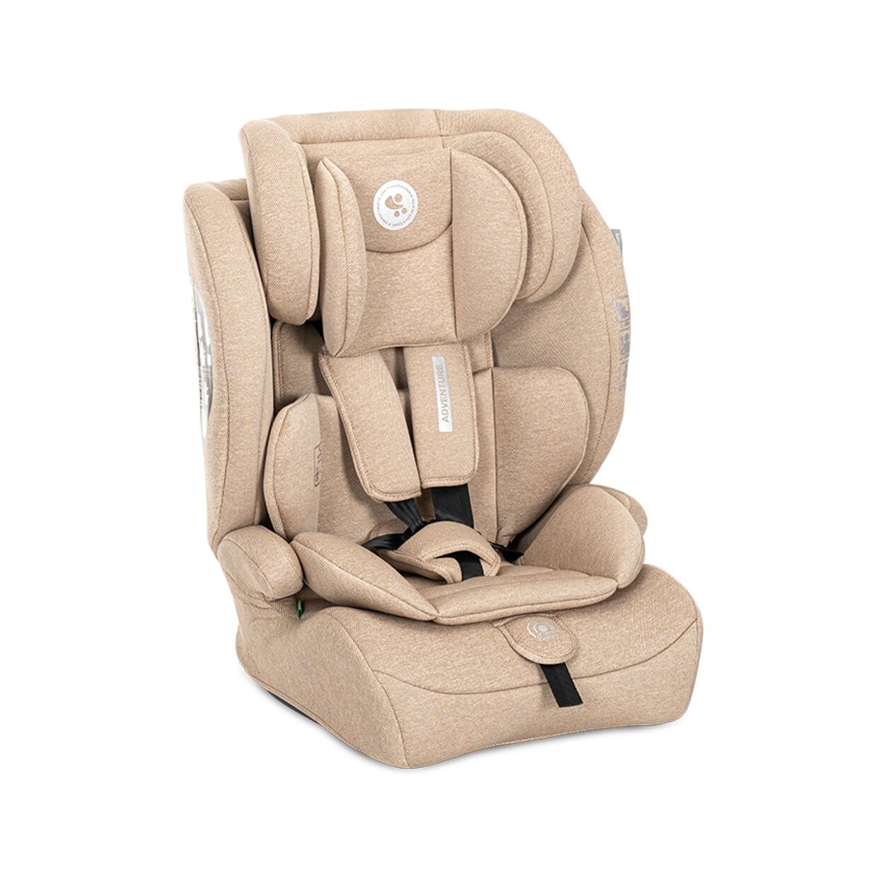 Lorelli Kindersitz i-Size Adventure (76-150 cm) Kopfstütze verstellbar bis 36 kg beige braun