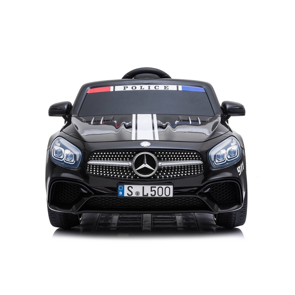 Chipolino Kinder Elektroauto Polizei Mercedes SL500 LED Bluetooth Fernbedienung schwarz