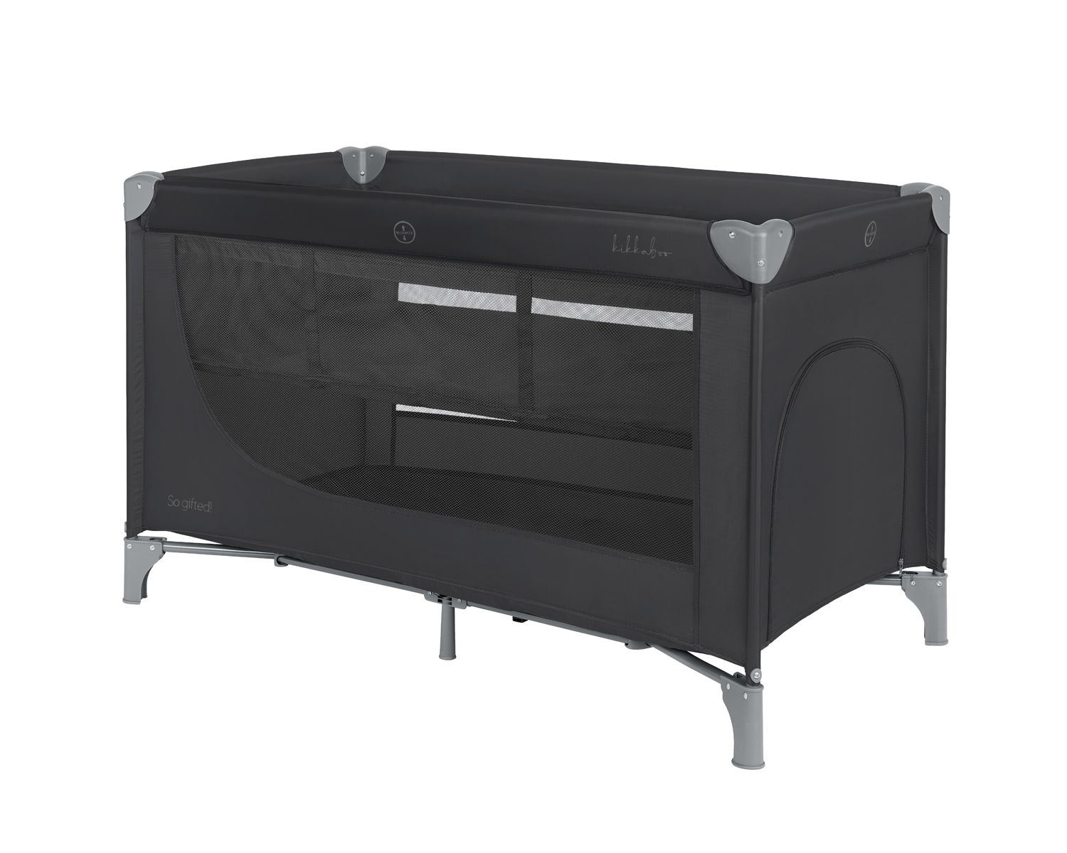 Kikkaboo Reisebett, Laufstall So Gifted 2 Ebenen Matratze, Tragetasche, &Ouml;ffnung black - Bild 1