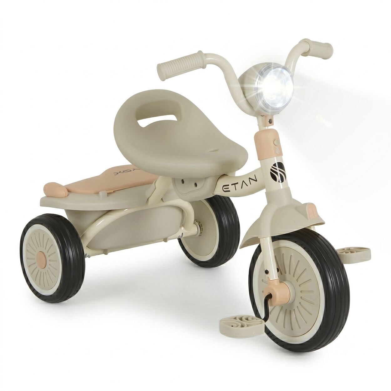 Byox Dreirad Etan Musik faltbar EVA-Reifen Korb Lichteffekte Sitz verstellbar beige