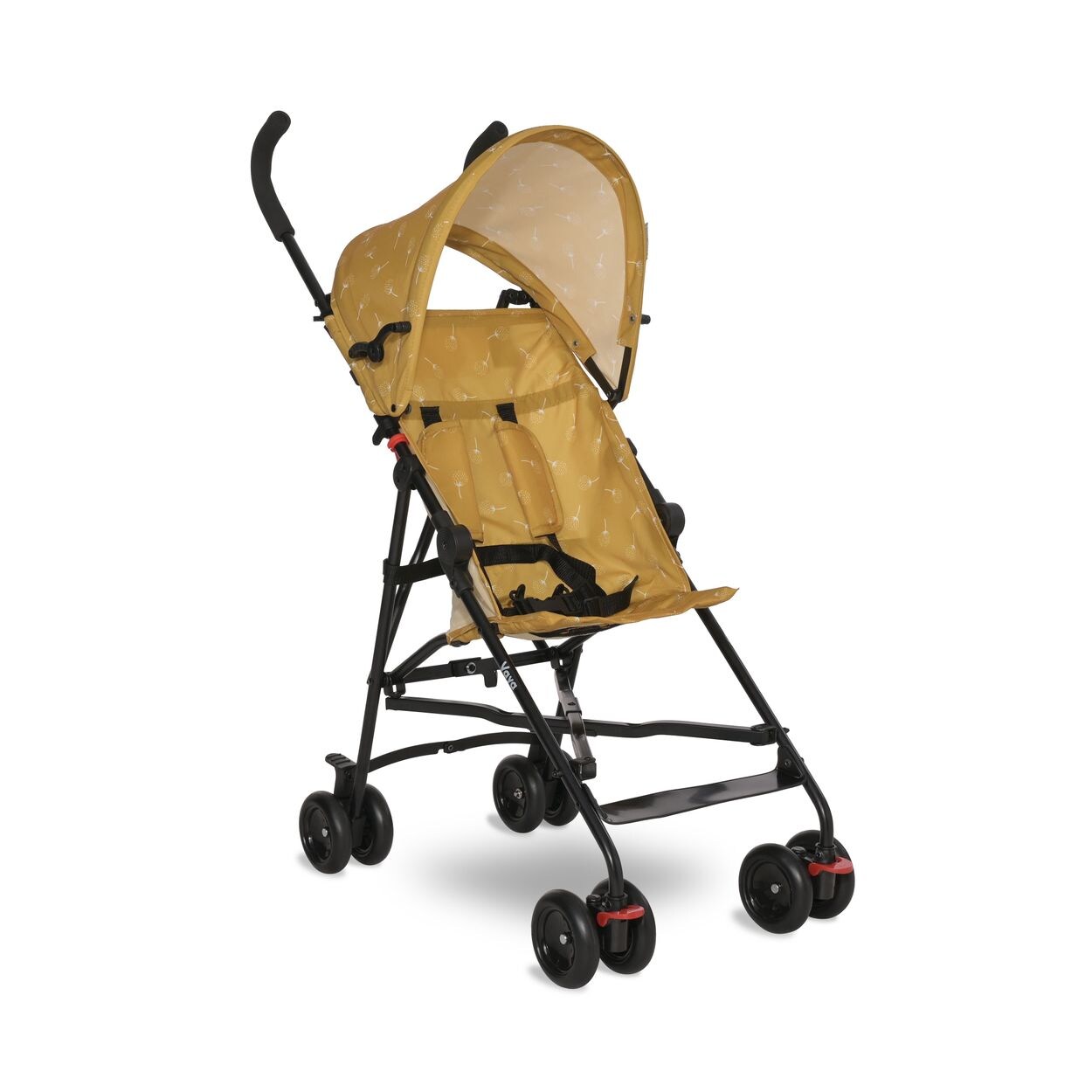 Lorelli Kinderwagen Buggy Vaya verstellbares Sonnendach, klappbar, Fußstütze gelb