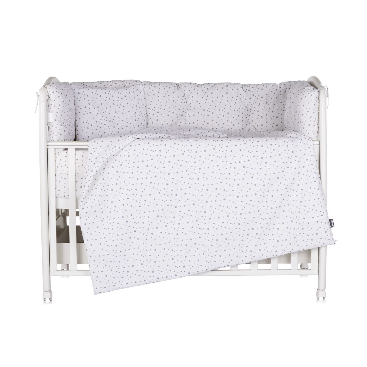 Chipolino Babybettw&auml;sche 9-teilig 120 x 60cm Decke Kissen Bez&uuml;ge Nestchen Laken grau - Bild 1