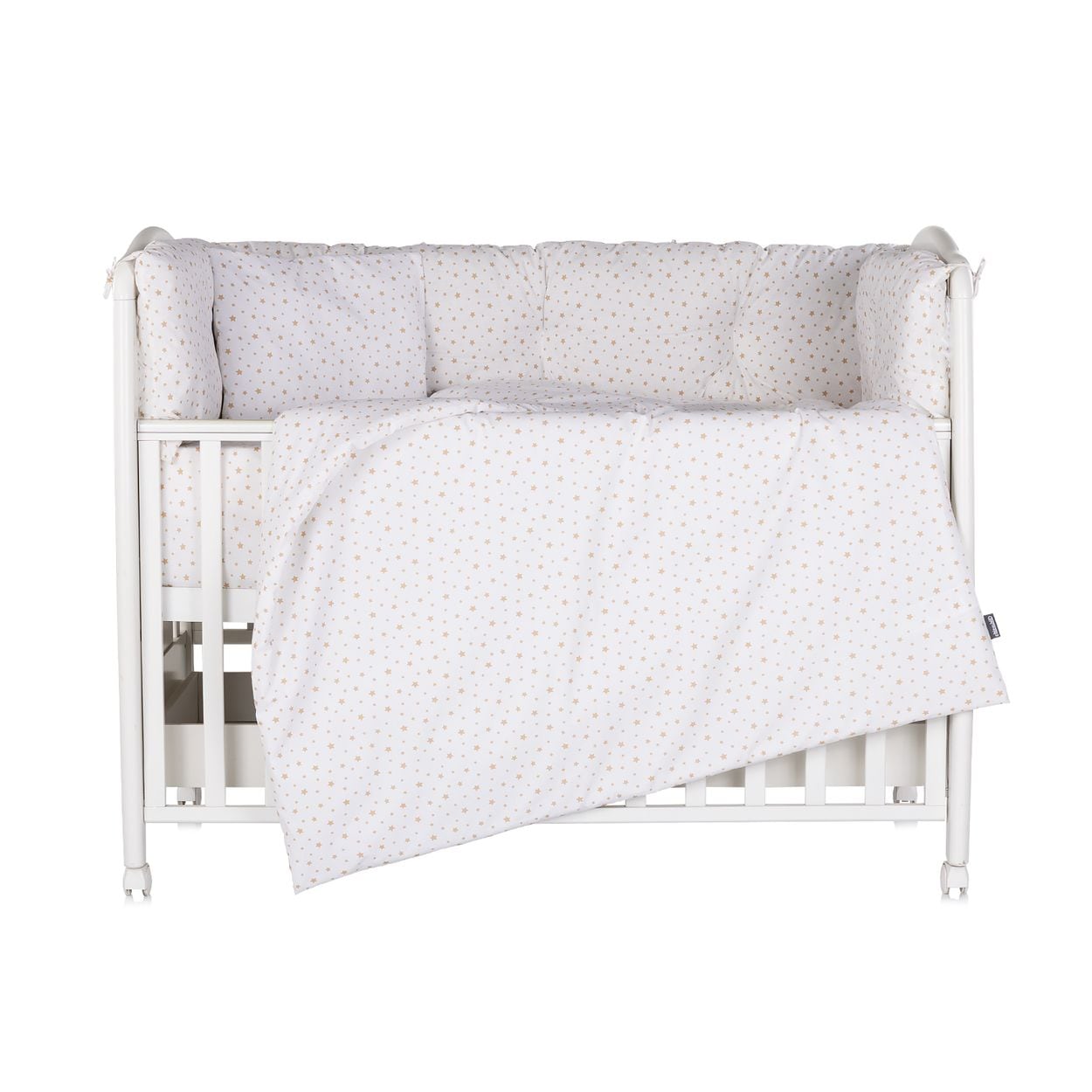 Chipolino Babybettw&auml;sche 9-teilig 120 x 60cm Decke Kissen Bez&uuml;ge Nestchen Laken beige - Bild 1
