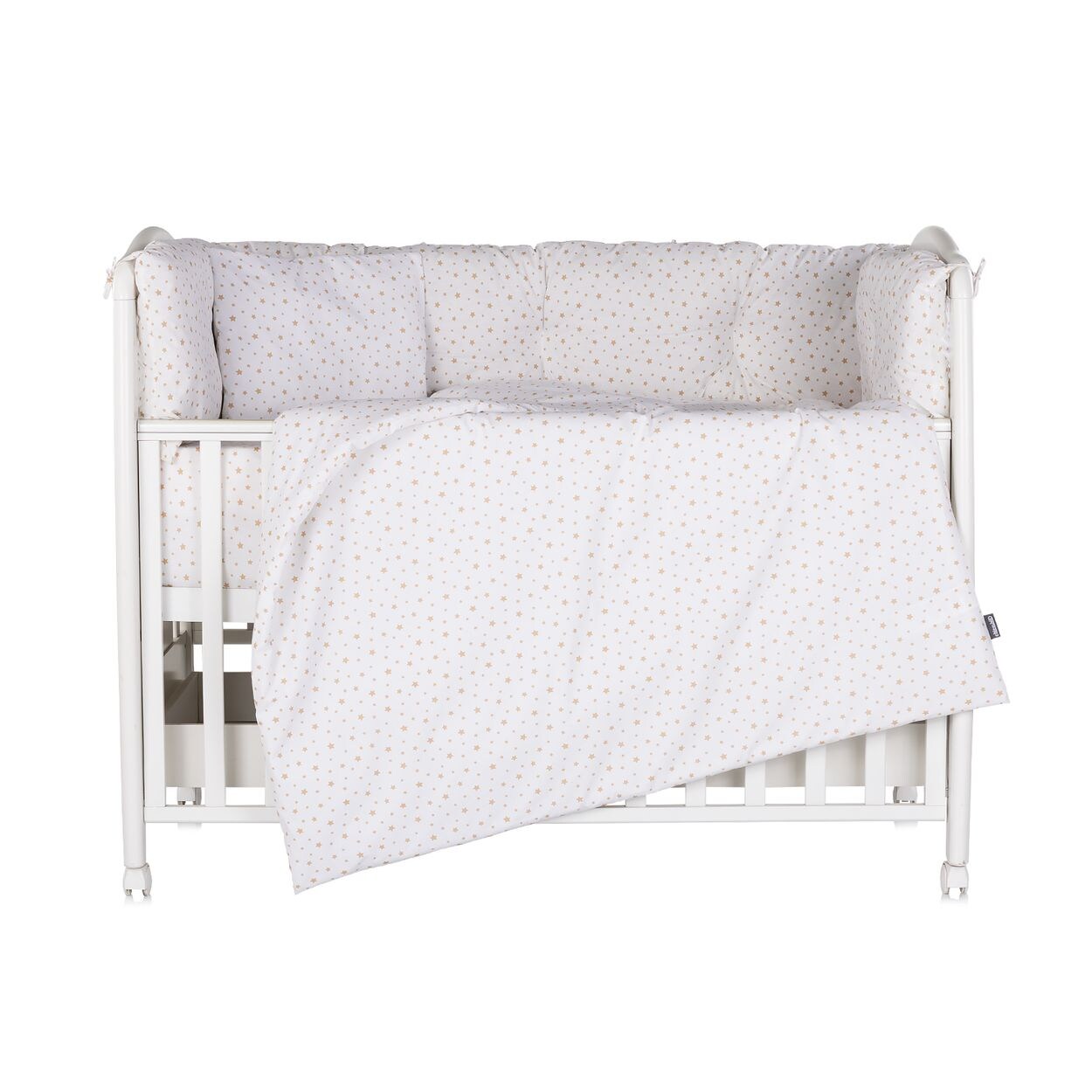 Chipolino Babybettwäsche 9-teilig 120 x 60cm Decke Kissen Bezüge Nestchen Laken beige