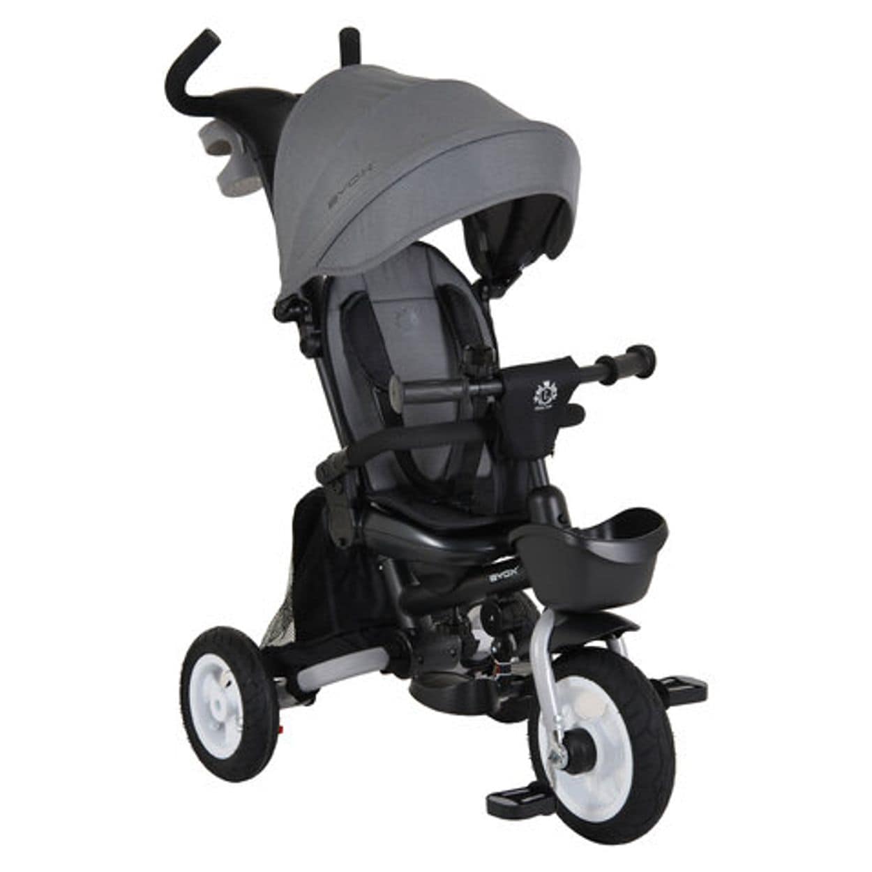 Byox Dreirad Flexy Lux 3 in 1 Tricycle, klappbar, Gummireifen, drehbarer Sitz dunkelgrau - Bild 1