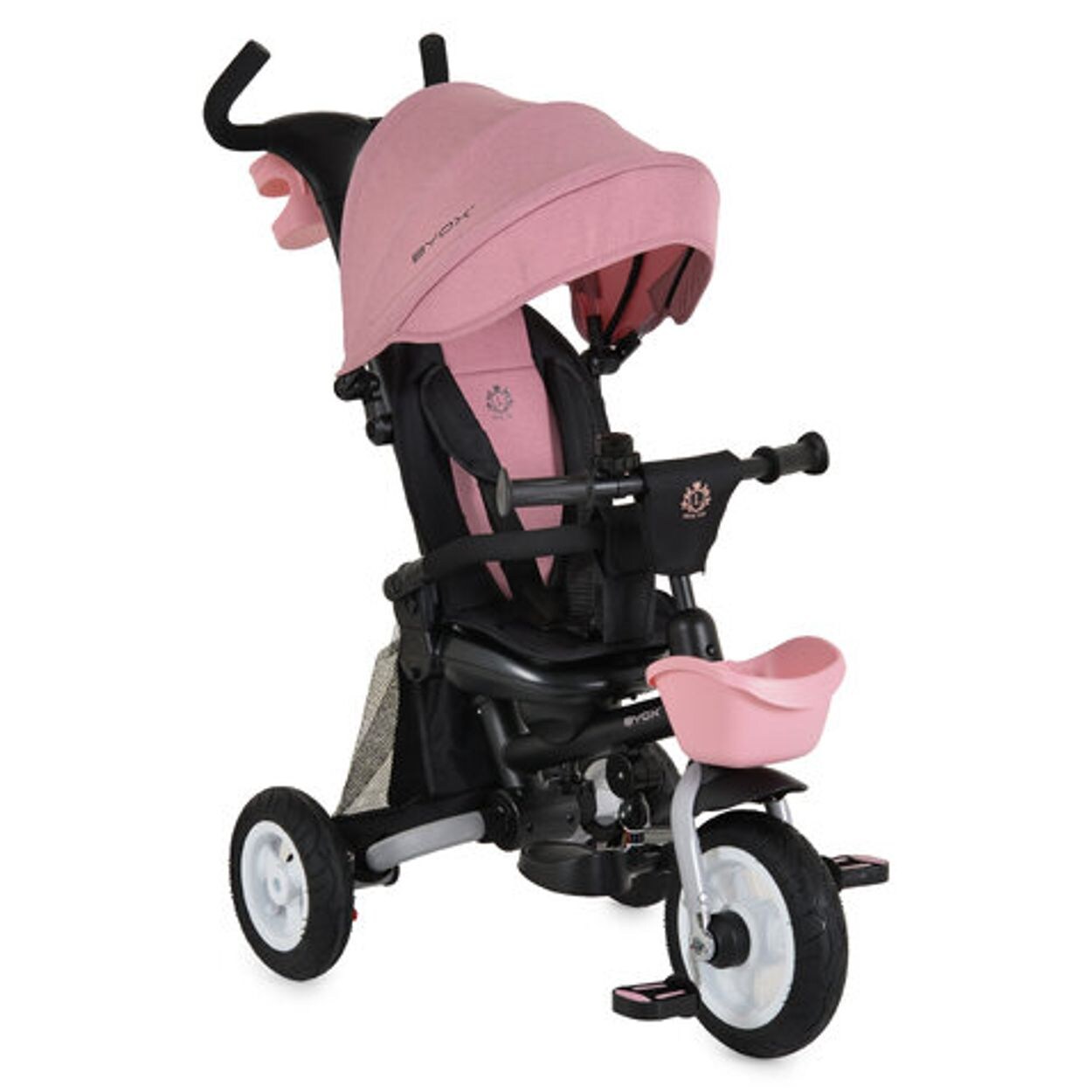 Byox Dreirad Flexy Lux 3 in 1 Tricycle, klappbar, Gummireifen, drehbarer Sitz rosa pink