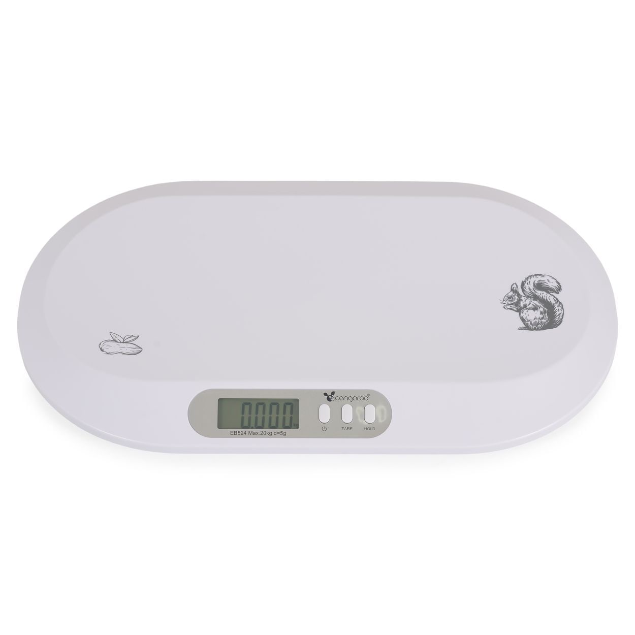 Cangaroo Babywaage Peanut Ma&szlig;band LCD-Display Tara-Funktion Haltefunktion 20 kg wei&szlig; - Bild 1