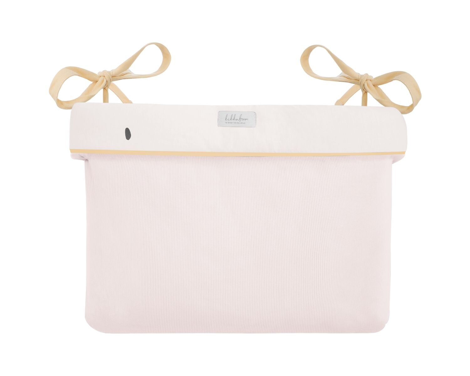 Kikkab boo Wickeltasche mit Bändern, 33 x 23 x 8 cm, Stickereien, Baumwolle rosa