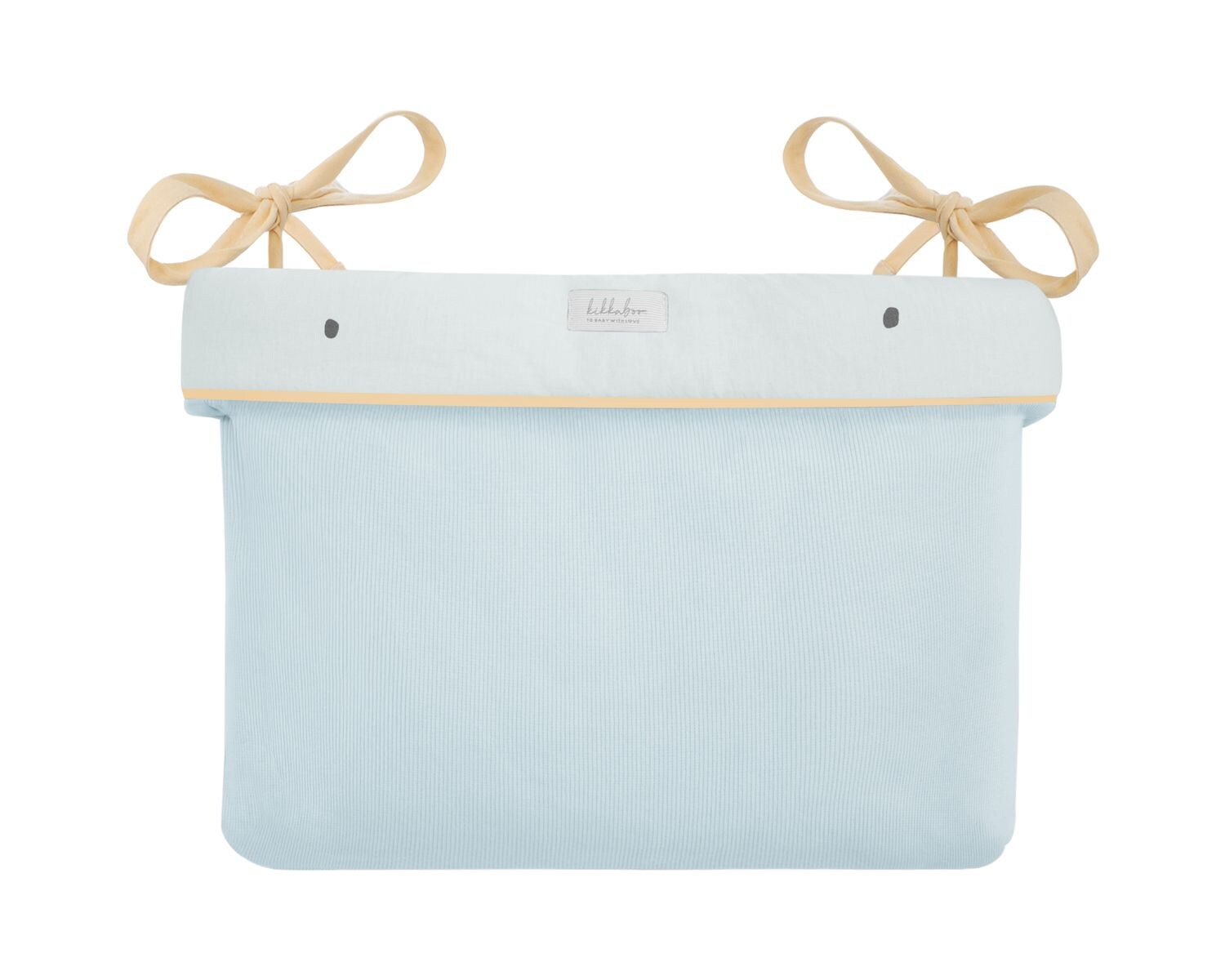 Kikkab boo Wickeltasche mit Bändern, 33 x 23 x 8 cm, Stickereien, Baumwolle blau