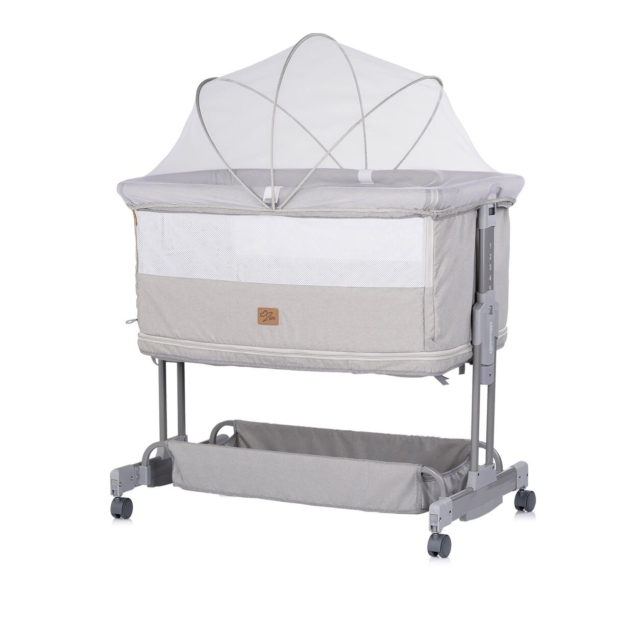 Chipolino Beistellbett Zen 2 in 1 Babybett Schaukelfunktion 7 Höhen Moskitonetz