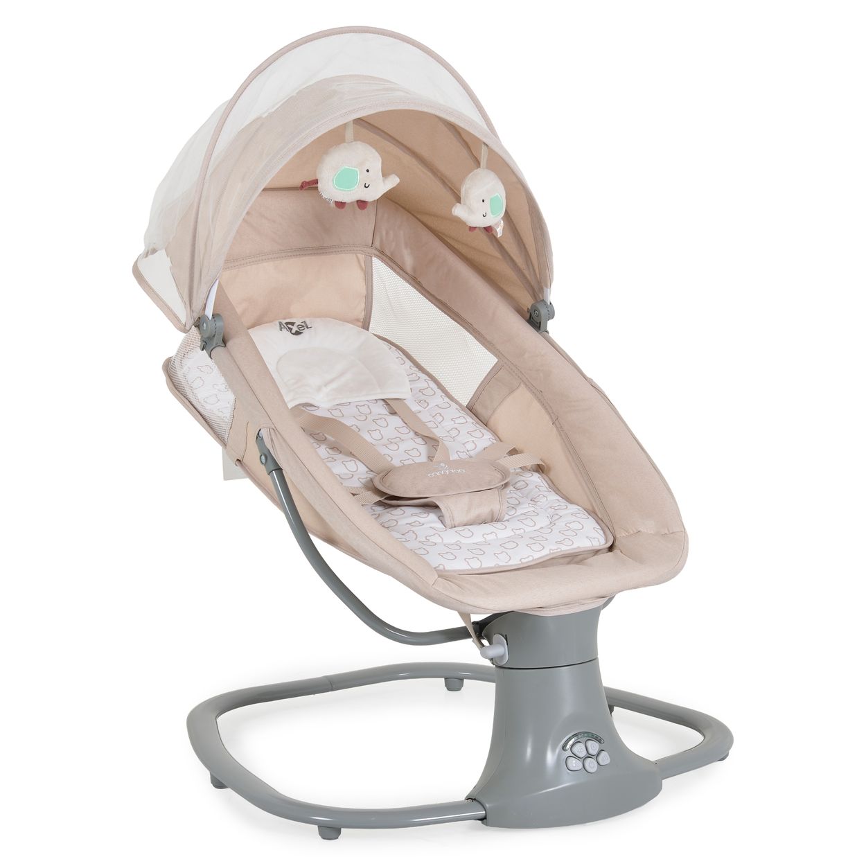 Moni Babywippe Axel 3 in 1 Schaukelfunktion Stubenwagen, Fernbedienung, Melodien, beige - Bild 1