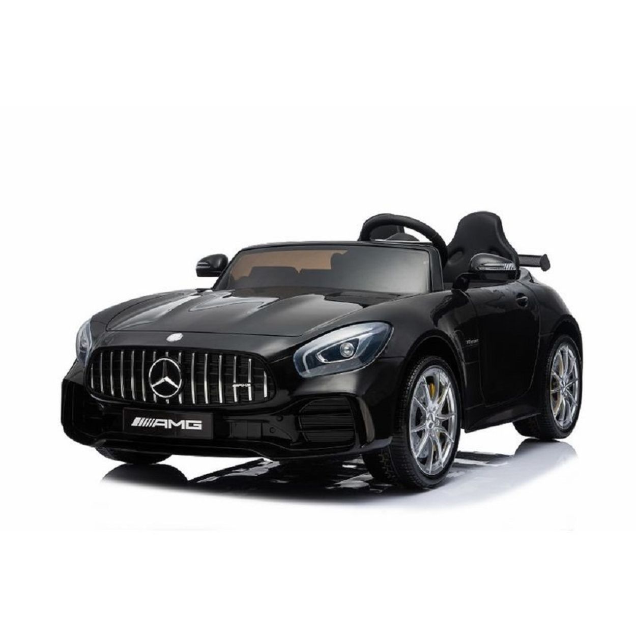 ES-Toys Kinder Elektroauto Mercedes GT R AMG, Zweisitzer, EVA-Reifen, 2x 35W schwarz - Bild 1