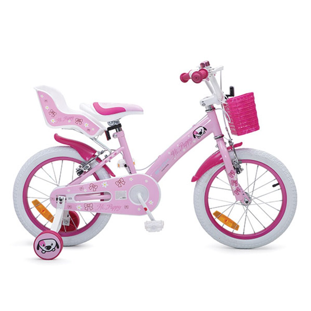Byox Kinderfahrrad 16 Zoll Puppy rosa, Stützräder, Puppensitz, einstellbar | 03800146200374