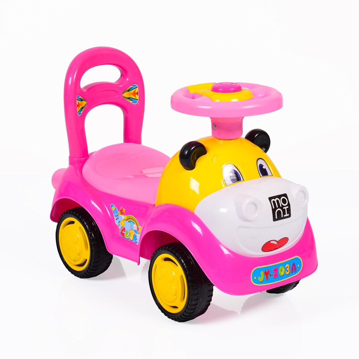 Kinderauto, Rutscher Laufhilfe Super Car lustiges Design, Melodien, Rückenlehne rosa | 03800146241636