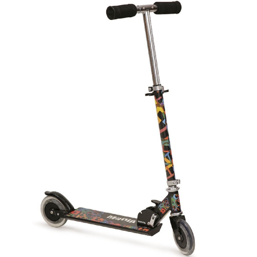 Kinderroller Magic, Scooter Höhe einstellbar, zusammenklappbar, PU-Räder 125 mm schwarz
