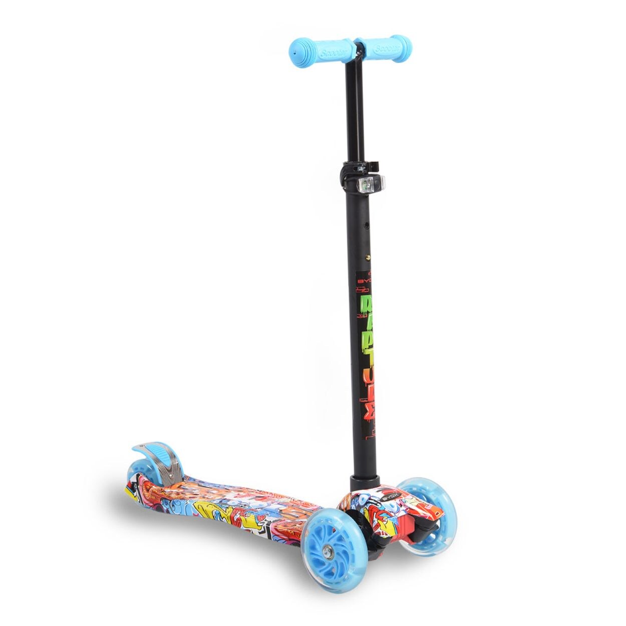 Byox Kinderroller Rapture, Aluminium Scooter mit LED-Rädern, Wassertransferdruck blau