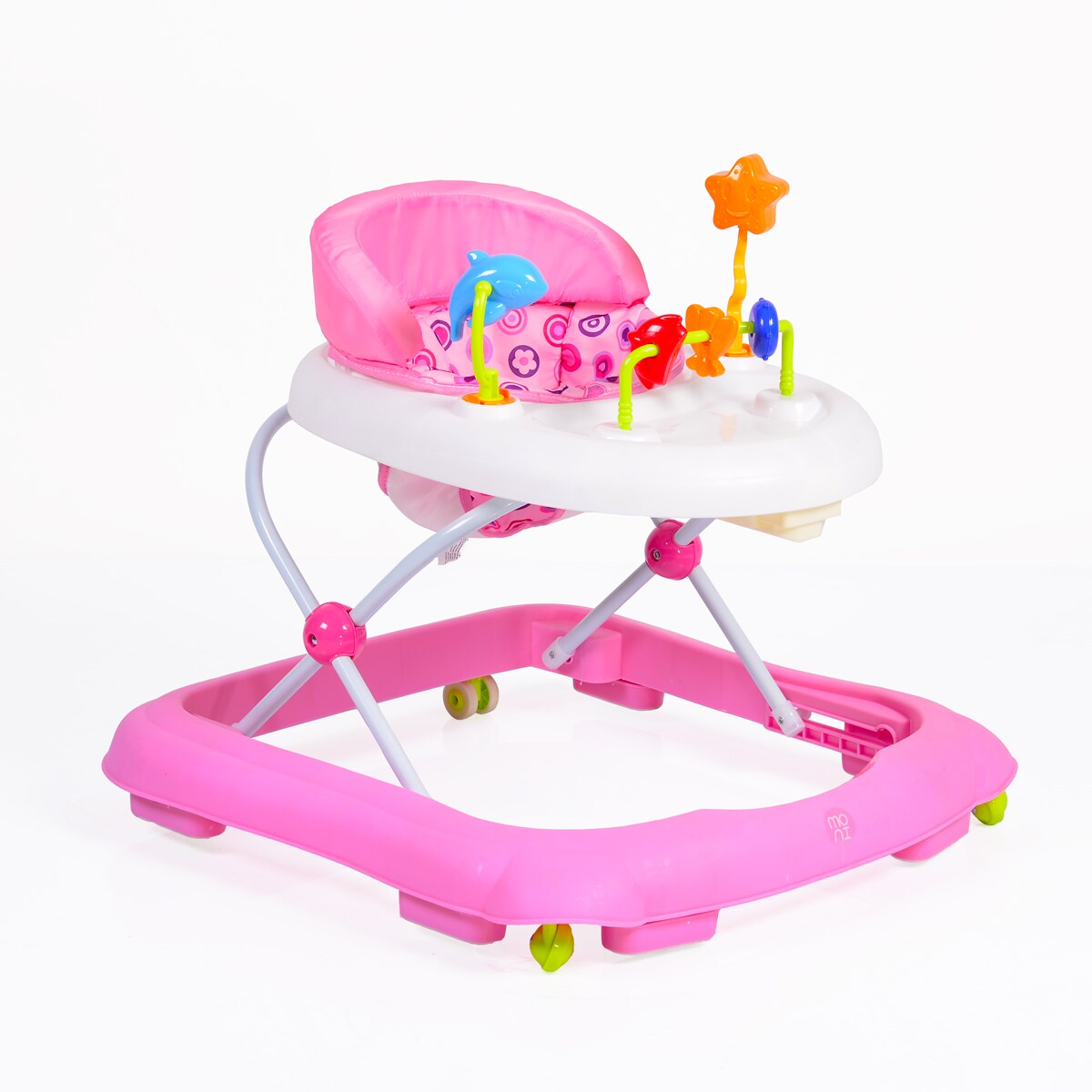 Lauflernwagen, Laufhilfe Eko höhenverstellbar, gepolsteter Sitz und Spielcenter rosa