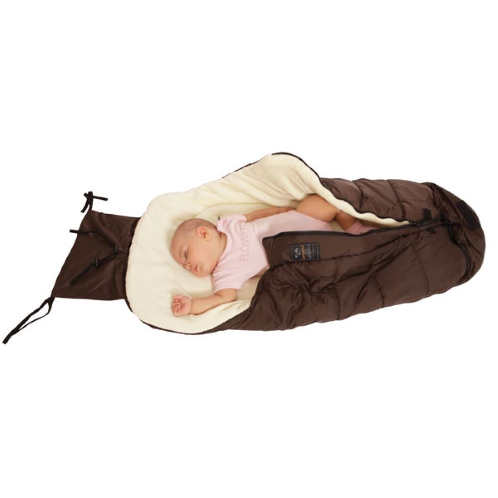 Fußsack Fluffy, Universalgröße, Kinderwagen, wasserdicht, mit Reißverschluss braun