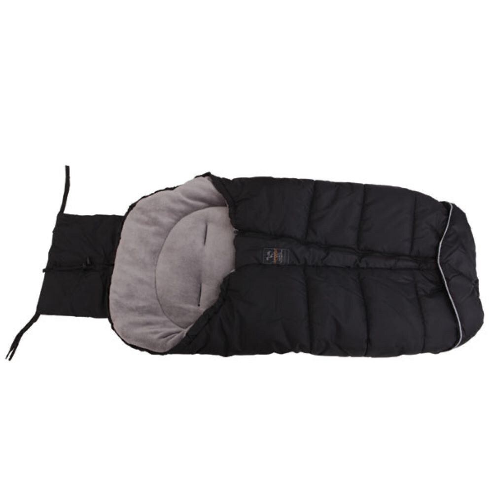 Fußsack Fluffy,  Universalgröße, Kinderwagen, wasserdicht, mit Reißverschluss schwarz | 03800146256616