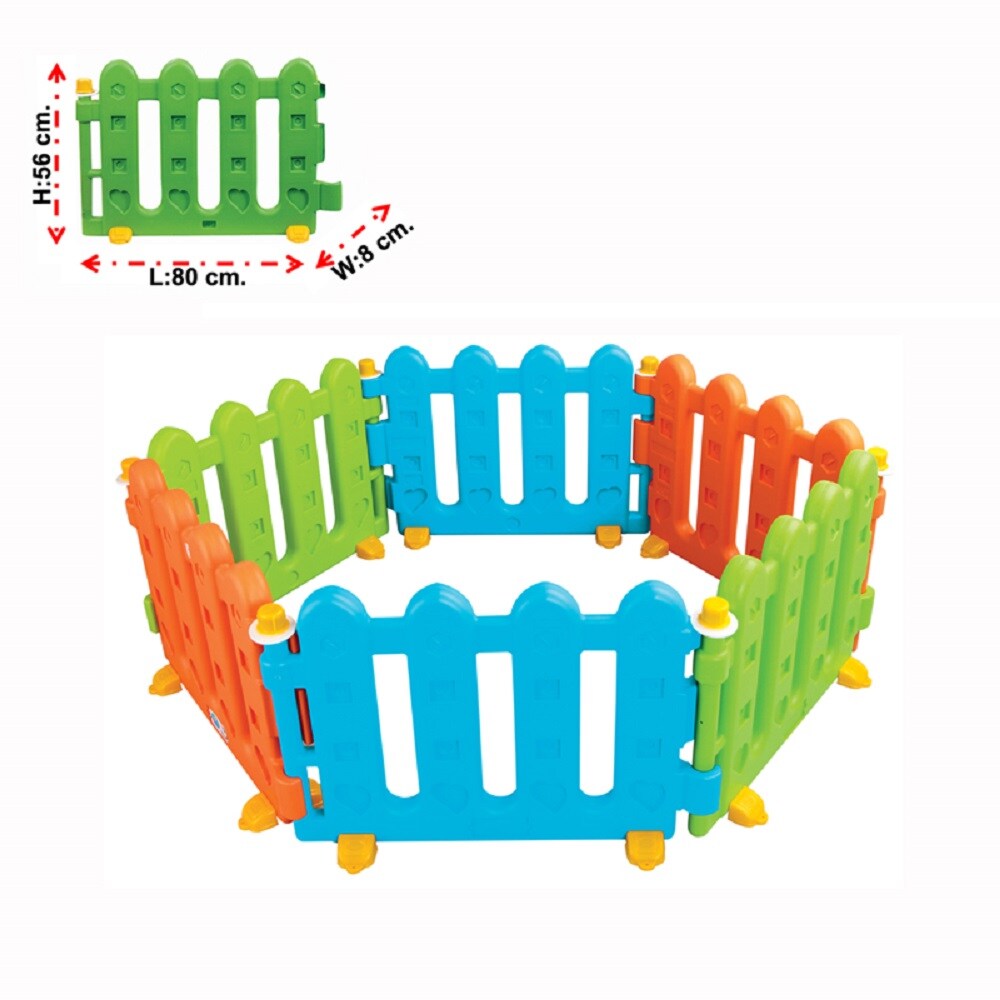 Pilsan Spielzaun, Plastikzaun, Laufstall 06145, 6 Elmente á 80 x 56 x 8 cm | 08693461061455